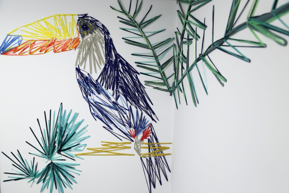 Birds Of Paradise - Embroidery on walls Ornella Gallo Art